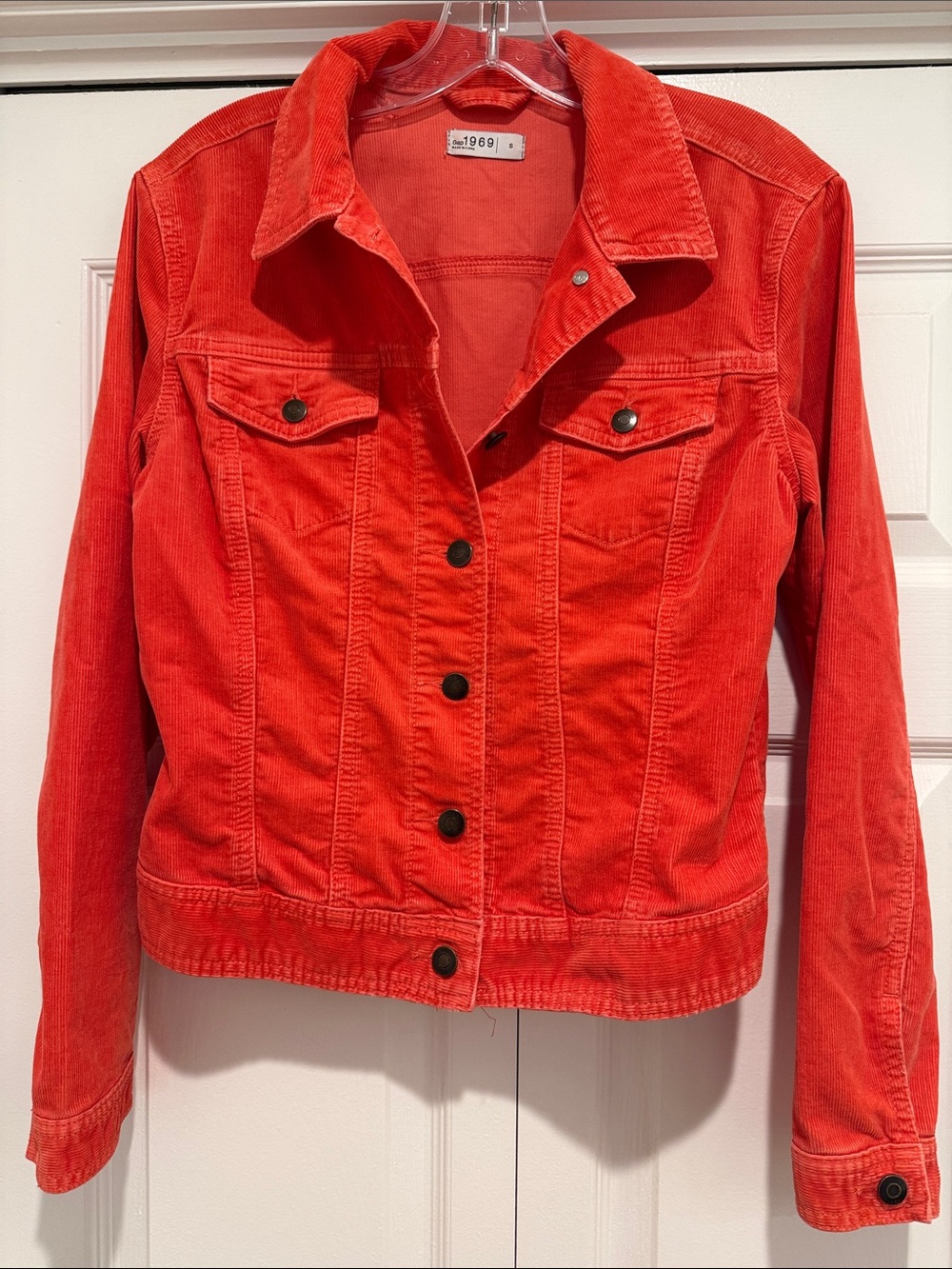 GAP Orange Corduroy Women's Button-Front Jacket